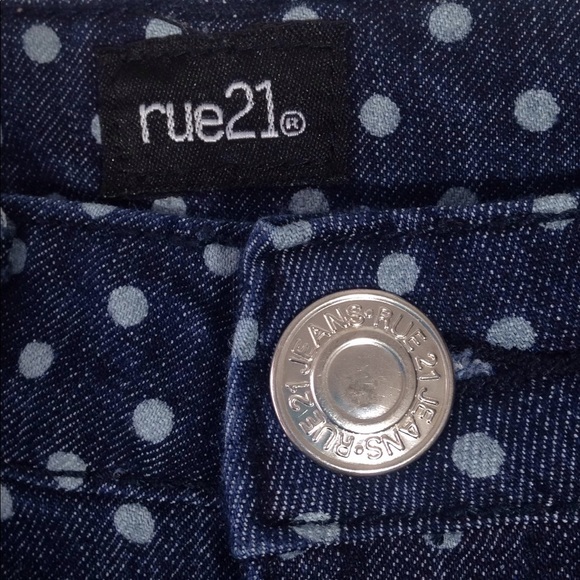 Rue 21 Polka Dot Blue Jeans (3/4) - Picture 4 of 7